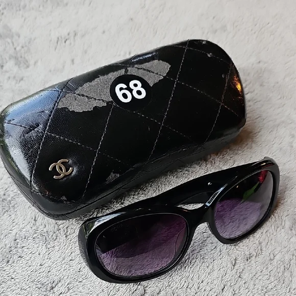 CHANEL Black and Purple Sunglasses - Picture 11 of 11